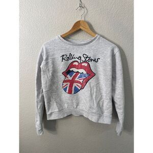 The Rolling Stones Graphic‎ Long Sleeve Sweatshirt Gray Women's Small